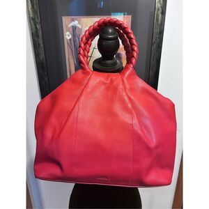 Vince Camuto Jordy Leather Tote Handbag Shoulder Bag in Cherry Berry NWOT